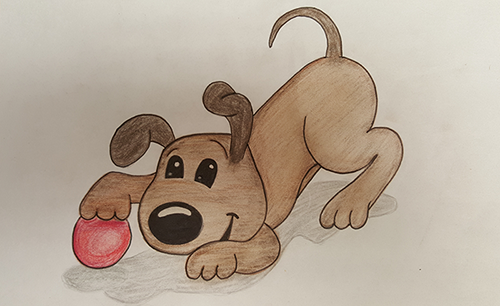 Drawing of a Puppy by Andrea's Daughter